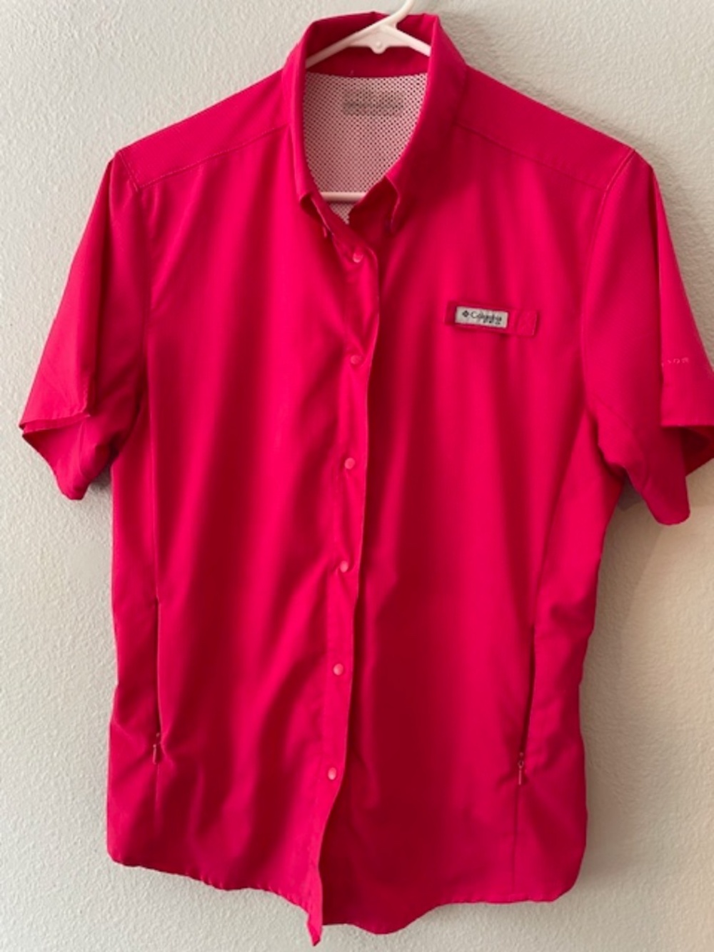 Women's Columbia PFG Pink Omni-Shade UPF Sun Protection Shirt Medium